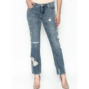 BlankNYC Crop Girlfriend Studded Jeans
